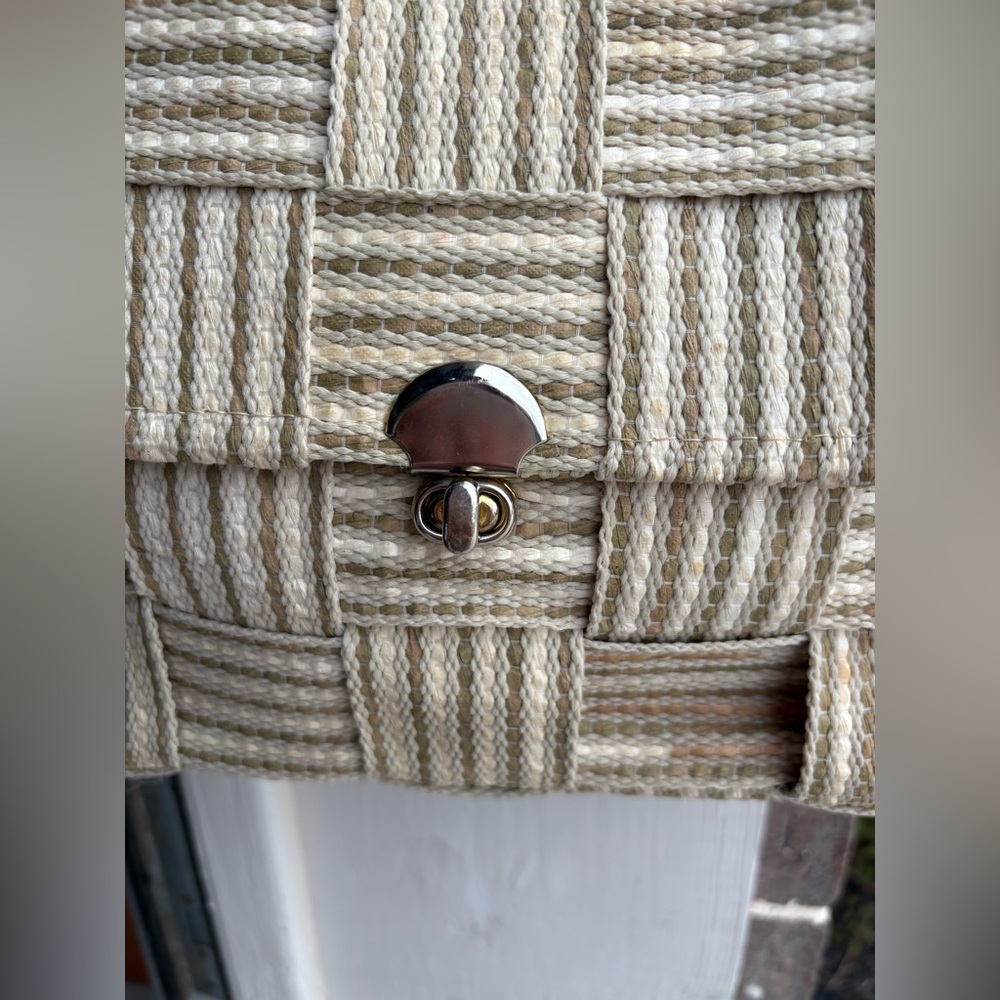 Vintage Woven Beige and Cream Shoulder Bag Bertini Italy - Picture 3 of 10